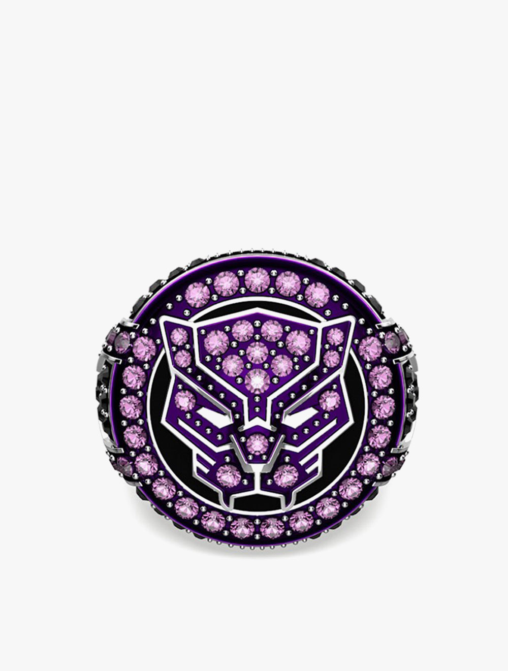 Swarovski Black Panther © Marvel Ring, Black Panther, Purple, Rhodium Plated - 52 - Purple