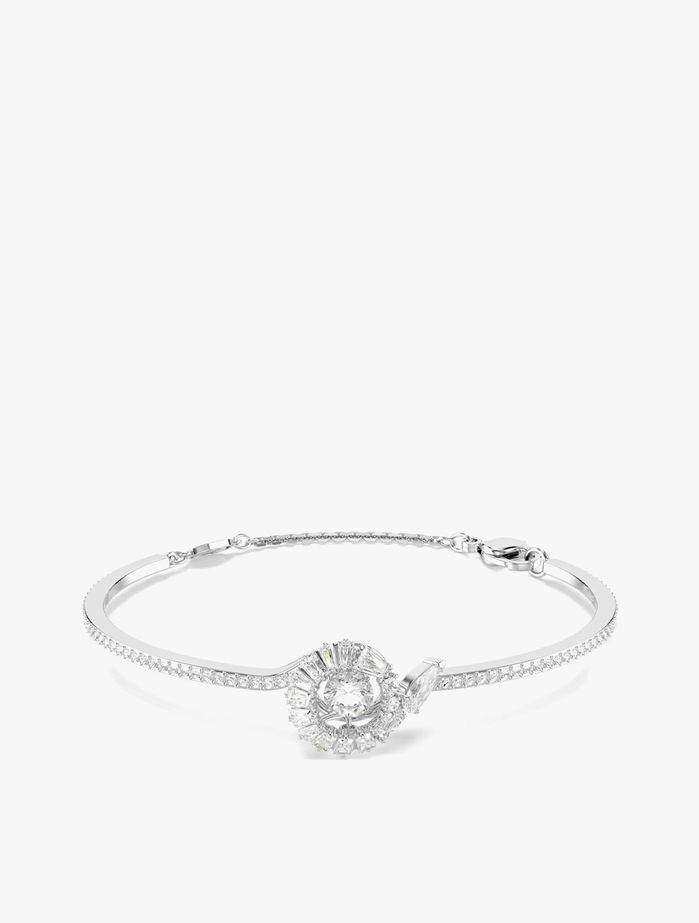 Swarovski Snake bracelet, Mixed cuts, Year of the Snake, White, Rhodium plated - WHITE