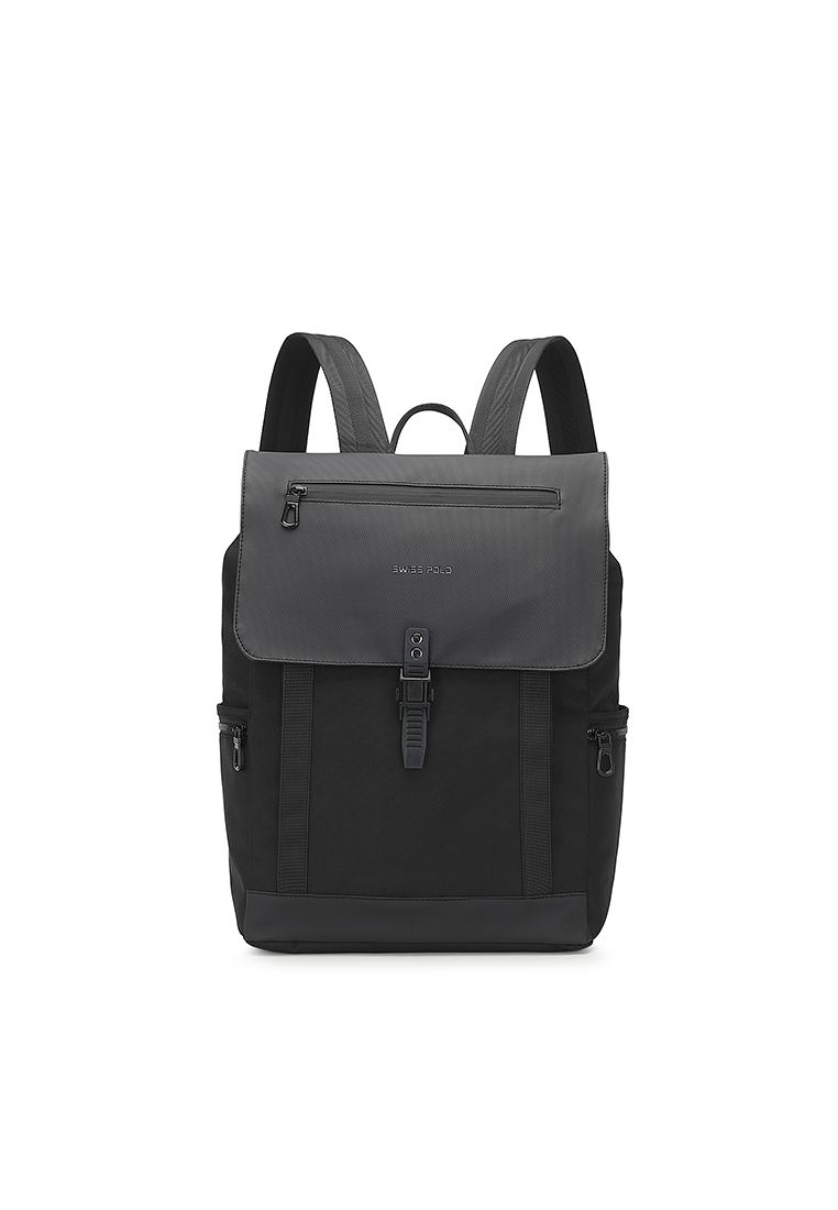 Swiss Polo Men's Backpack (Tas Ransel Wanita & Tas Punggung Pria) - Hitam