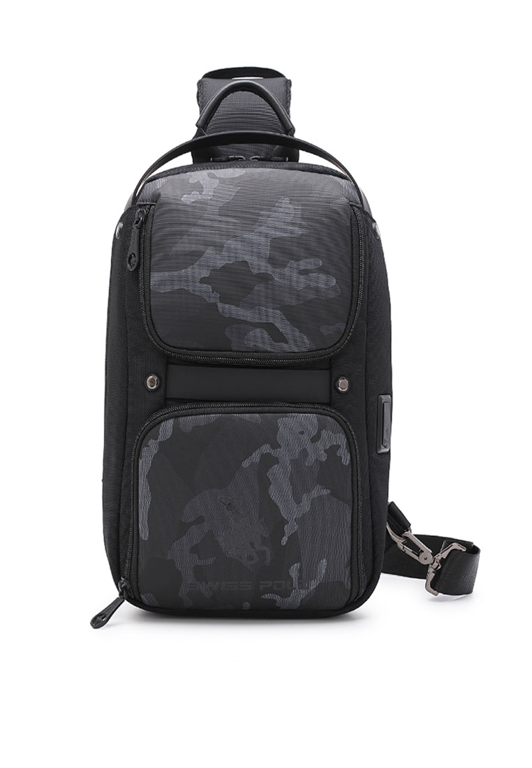 Swiss Polo Men's Sling Bag / Chest Bag / Crossbody Bag - Black