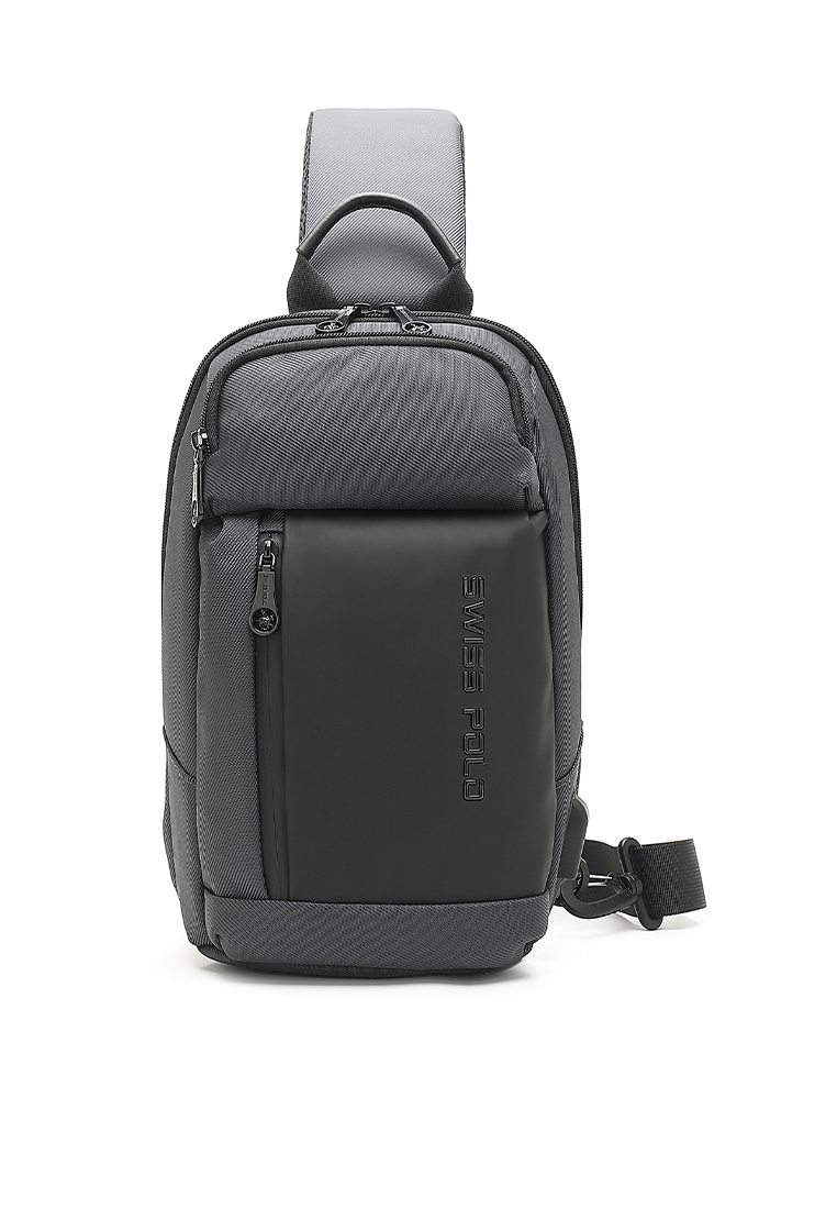 Swiss Polo Men's Waist Bag / Belt Bag / Chest Bag - Grey