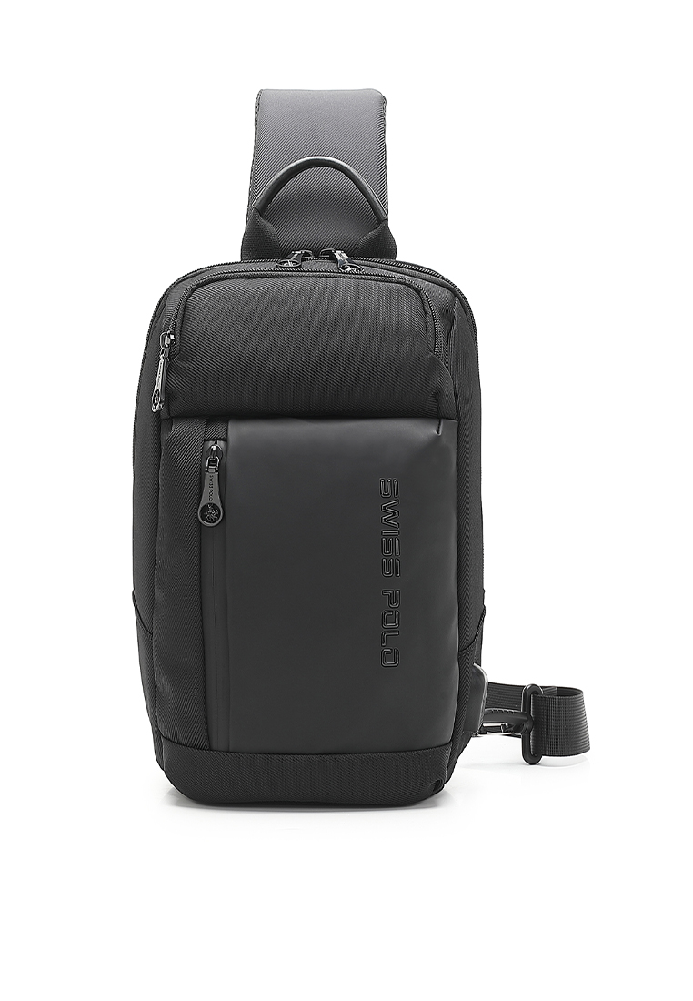 Swiss Polo Men's Waist Bag / Belt Bag / Chest Bag (Tas Pinggang / Tas Dada Pria) - Hitam