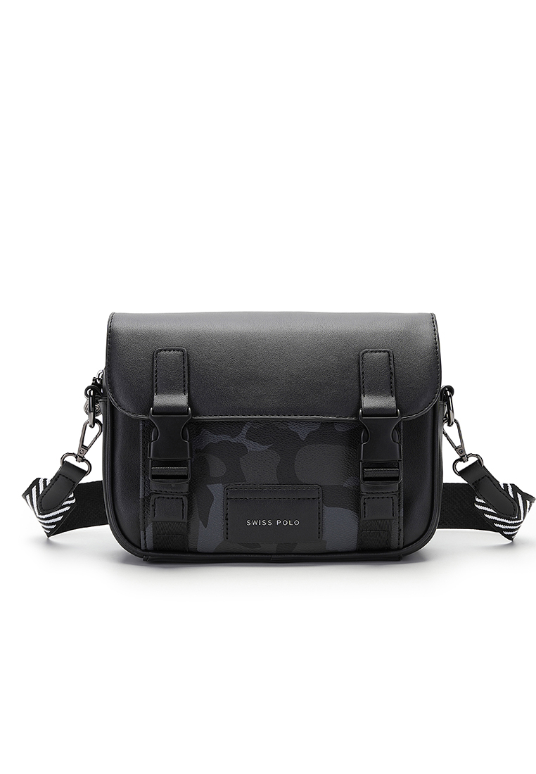 Swiss Polo Camo Print Messenger Bag / Crossbody Bag / Sling Bag - Army Black