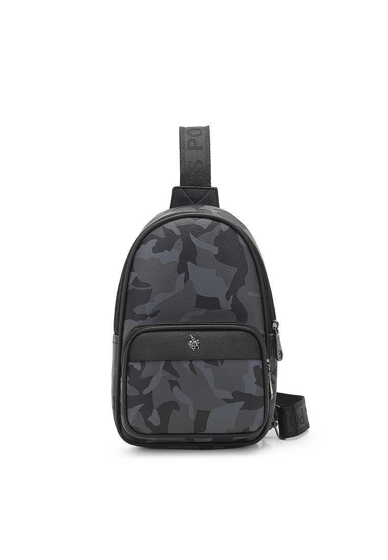 Swiss Polo Men's Camouflage Chest Bag / Sling Bag / Crossbody Bag - Black