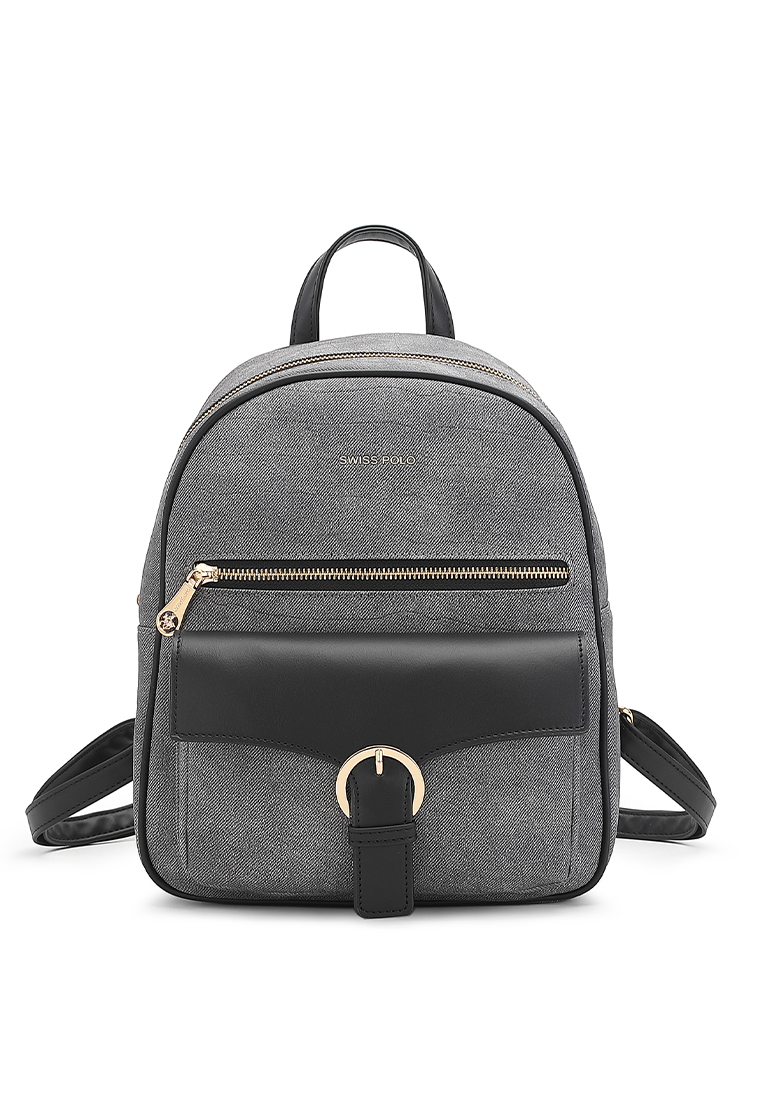 Swiss Polo Women's Backpack (Tas Ransel Wanita & Tas Punggung Wanita) - Hitam
