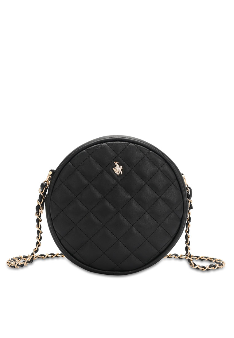 Swiss Polo Women's Casual Chain Sling Bag / Crossbody Bag (Tas Selempang Wanita) - Black
