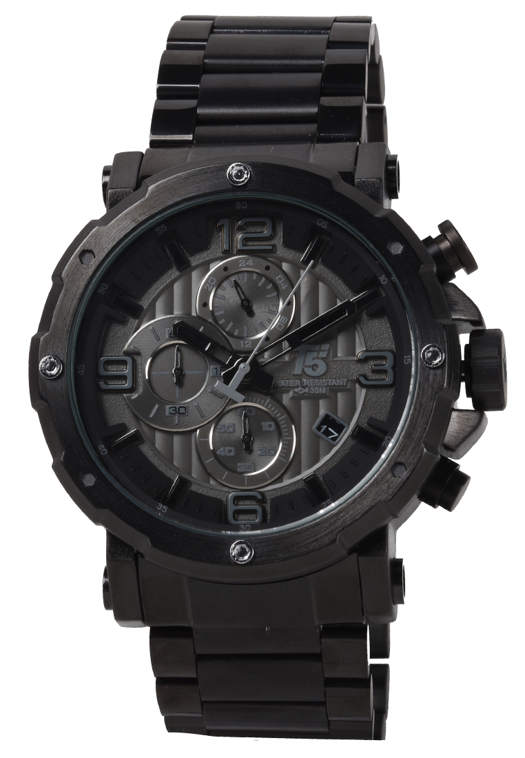 T5 - Jam Tangan Pria - Black - Stainless Steel Bracelet - H3640G