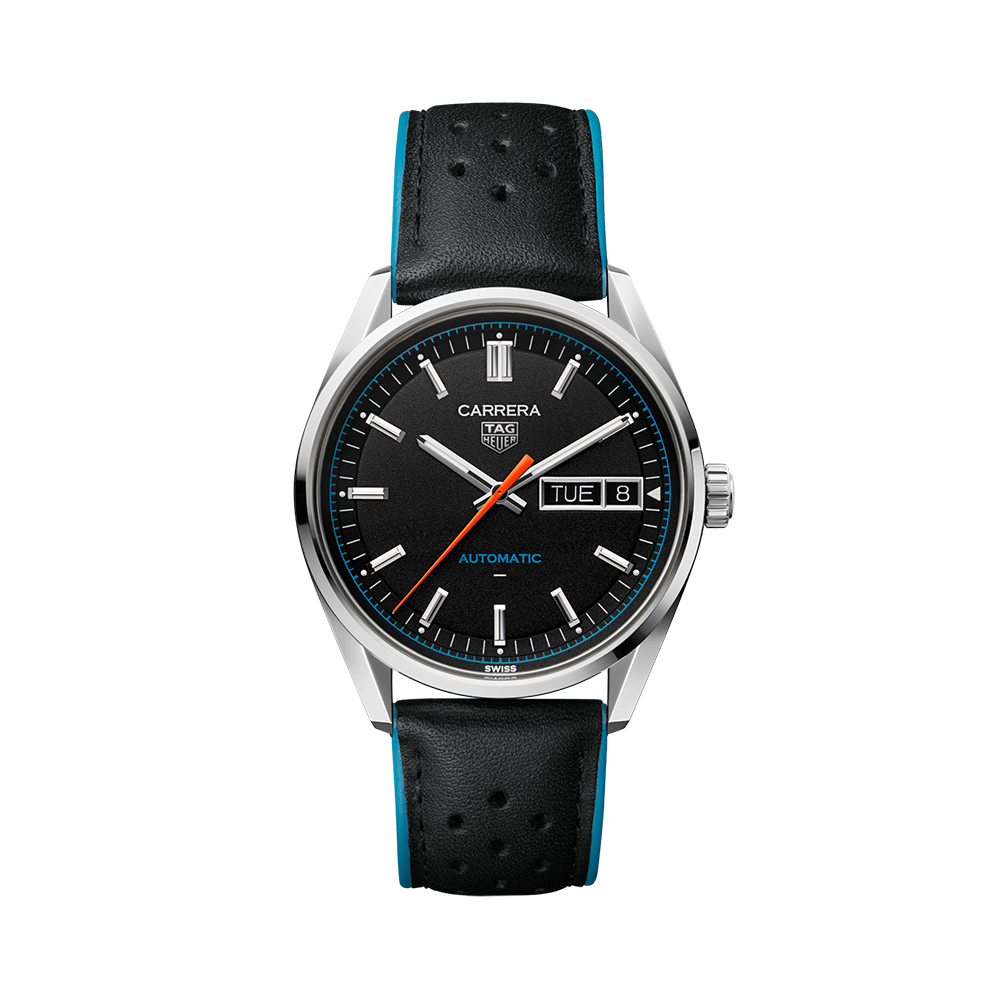 Tag Heuer Carrera 41 - WDA2110.FC6614 Day-Date Automatic Black Leather Strap