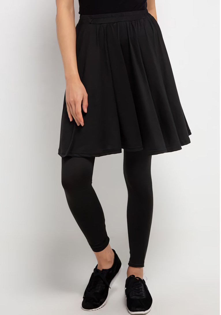 TD Active LB058 Leging Rok Olahraga Dual Layer (2-In-1) Hitam