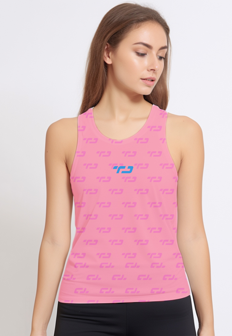 TD Active LSB70 baju olahraga drifit kutung Td cotton candy ice cream tank top pink pastel biru muda