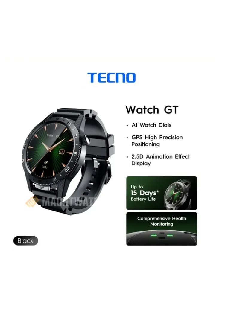 TECNO Watch Jam Tangan Unisex Tecno 8100255622 Watch GT Smartwatch GPS High Precision Positioning + 