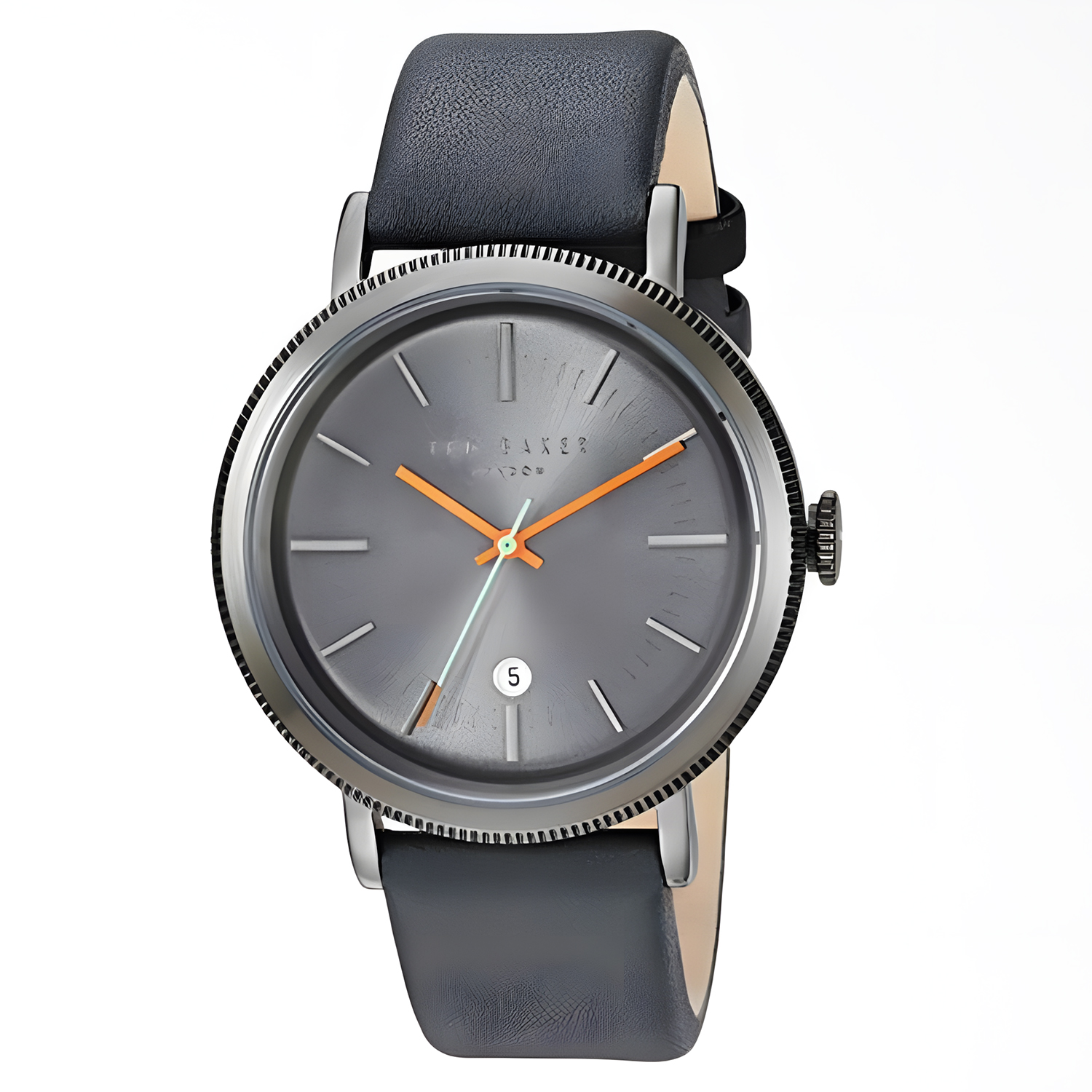 TED BAKER - Men's Watch - Gun Metal Stainless Case - Black Leather Strap - TE10031507