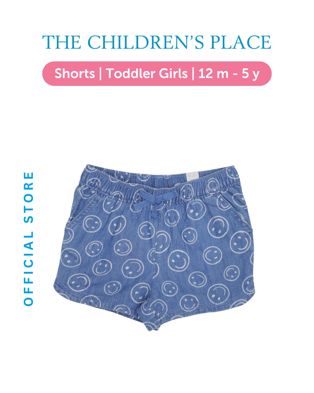 The Children's Place Girls Printed Denim Shorts - Celana Pendek Anak Perempuan