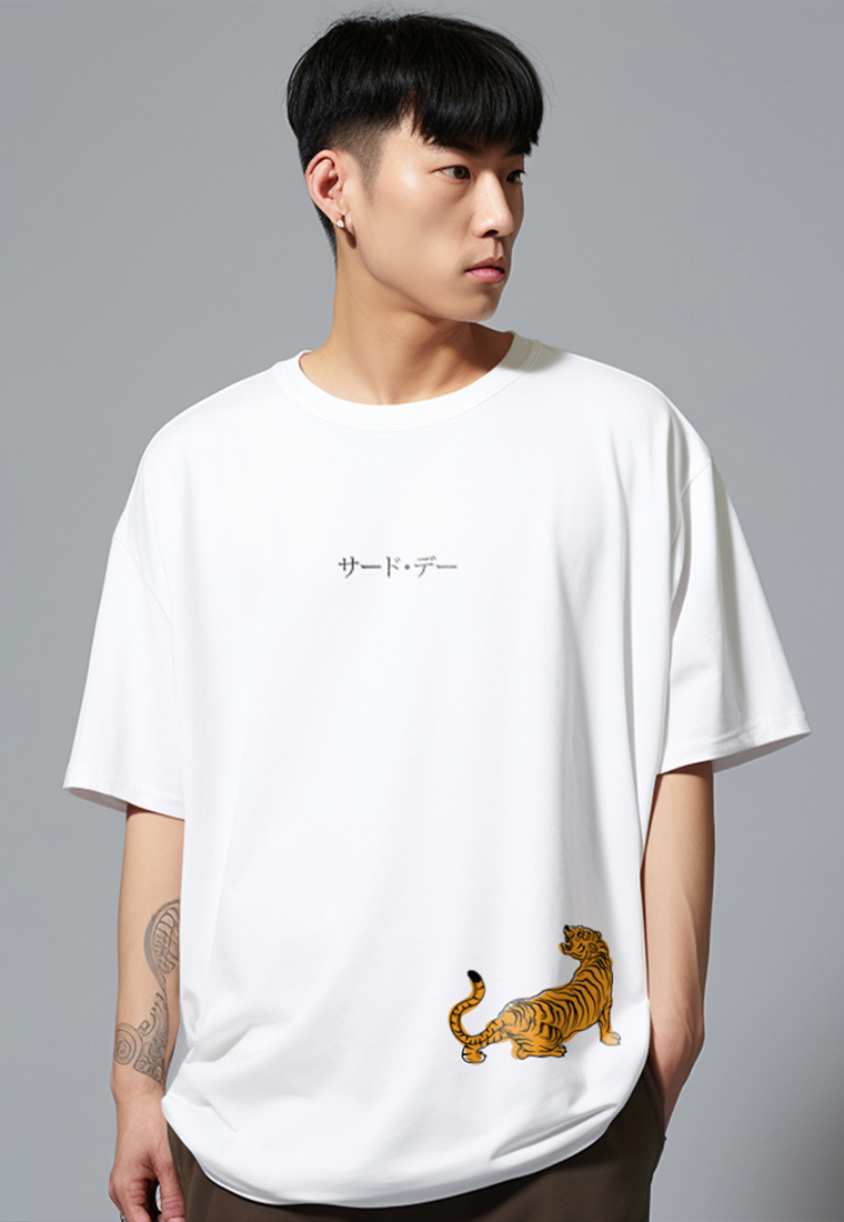 Third Day MTN64 kaos oversize tiger scuba macan harimau jepang putih