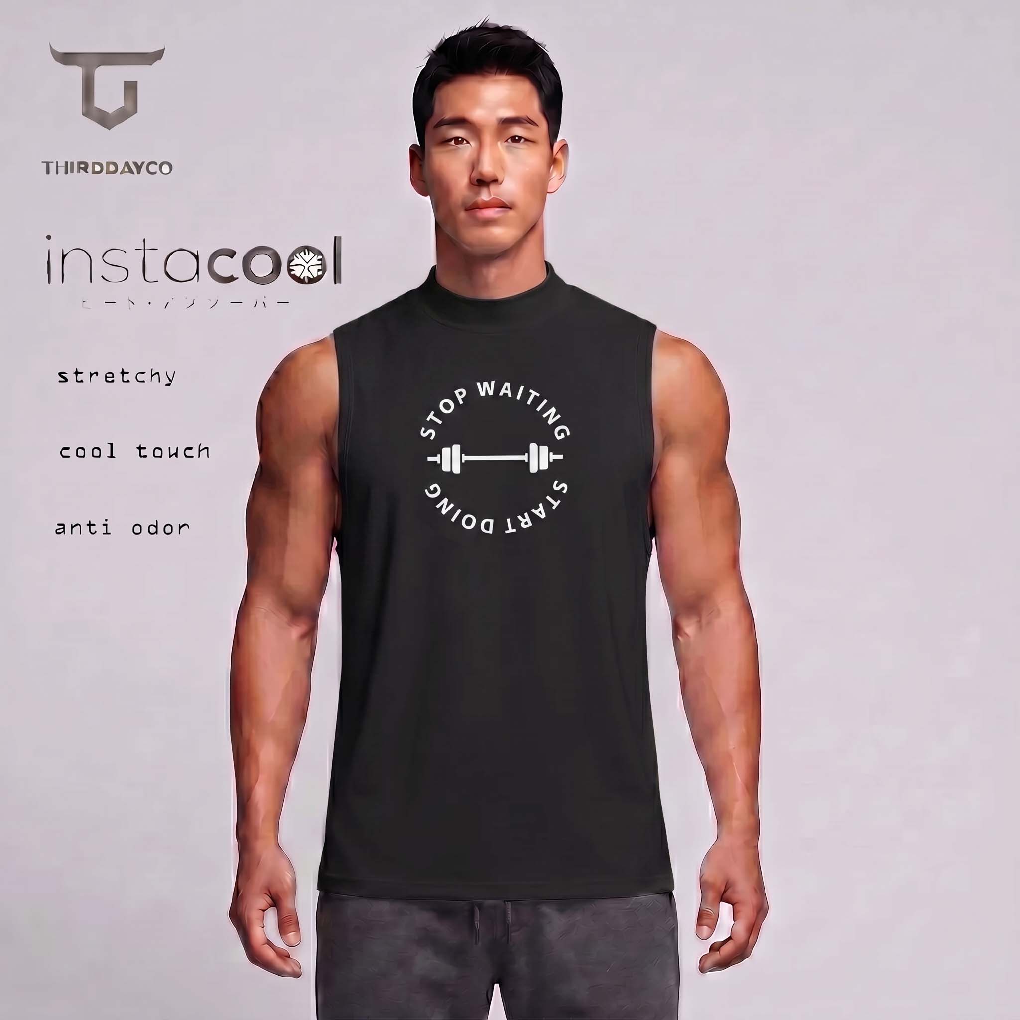 Third Day MTW76 Kaos Kutung Tank Top Instacool "start doing" hitam