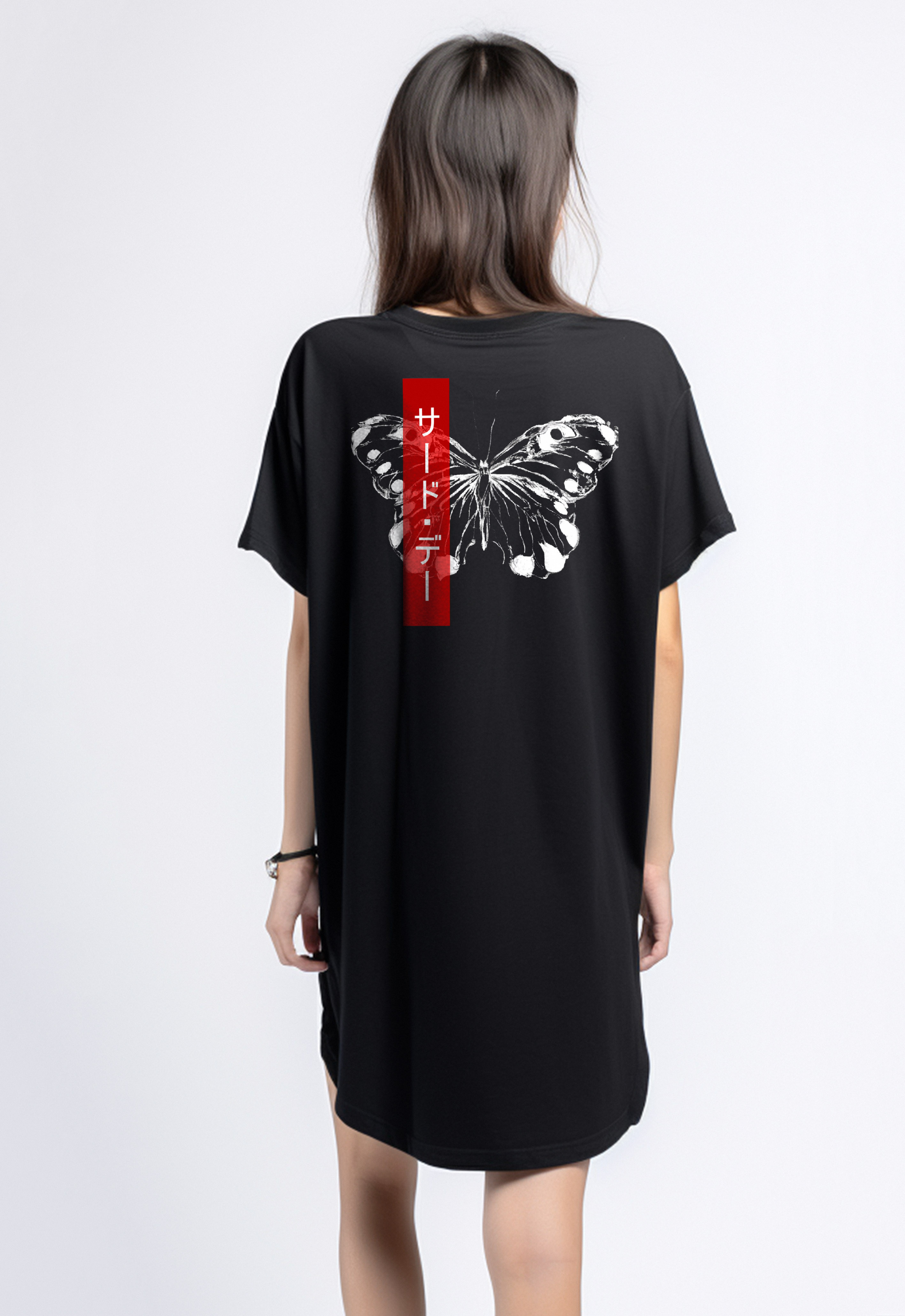 Third Day LTE57 kaos oversize dress wanita kupu kupu butterfly