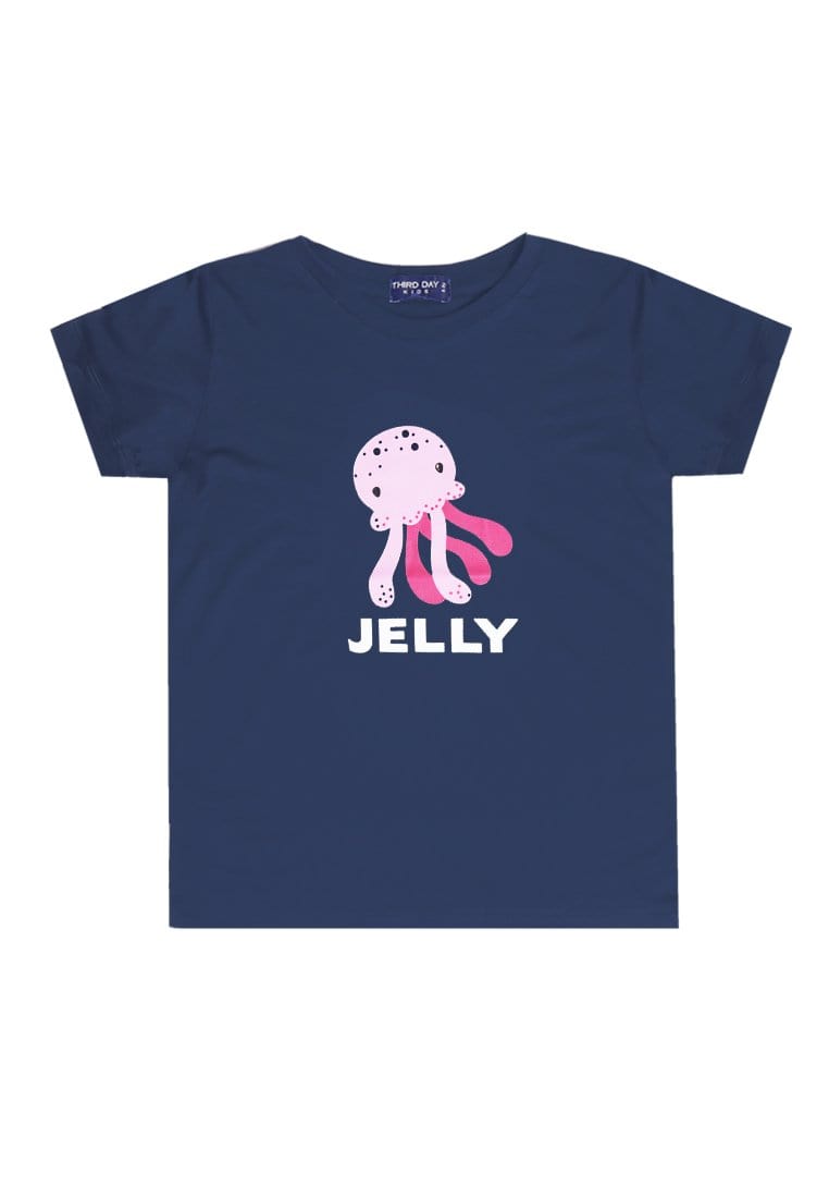 Third Day Kids KU015 kaos anak boy girl jellyfish gurita navy