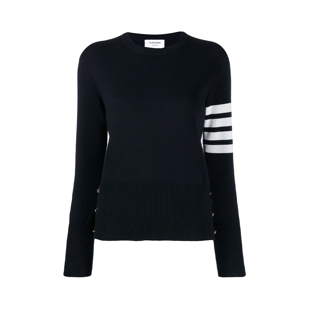 Thom Browne 4-Bar Crewneck Knitted Navy