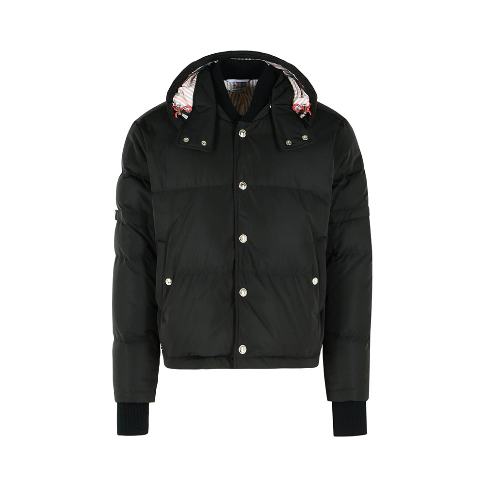 Thom Browne Polyester Hooded Jacket Black