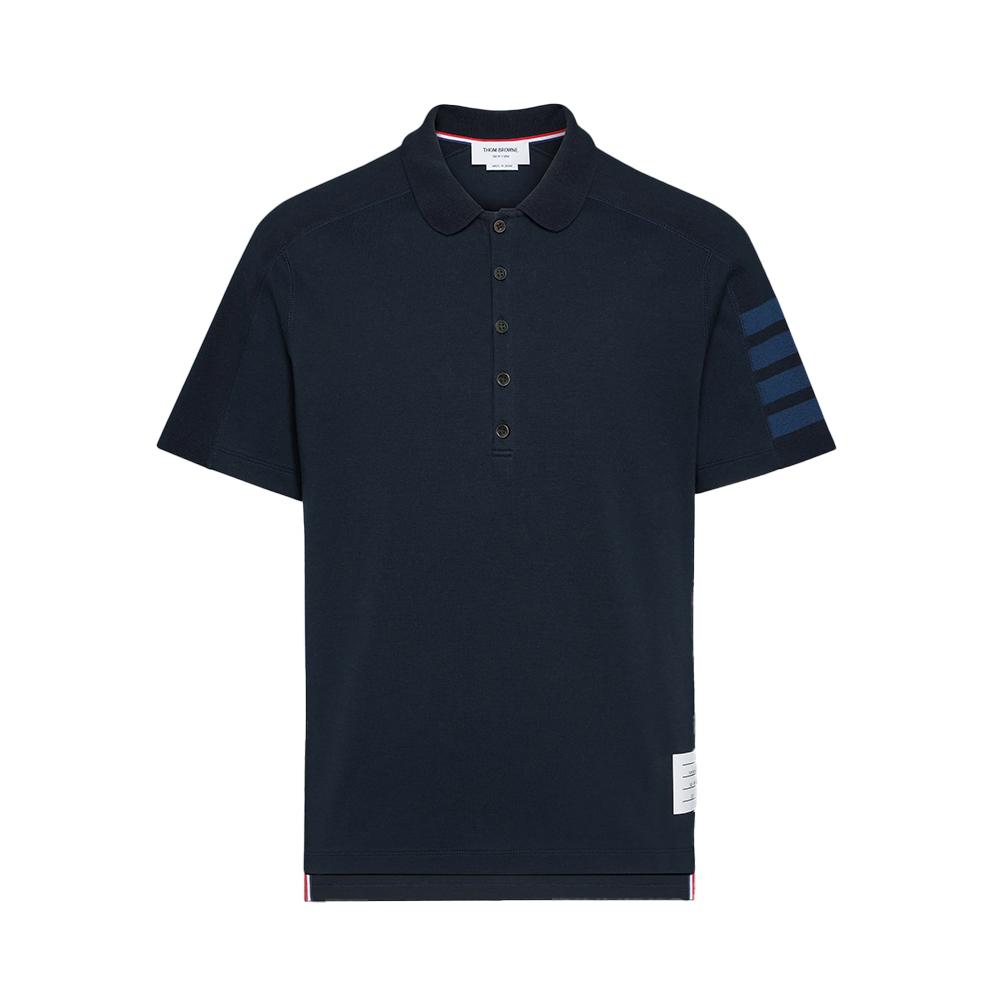 Thom Browne 4-Bar Milano Cotton Polo Shirt Navy