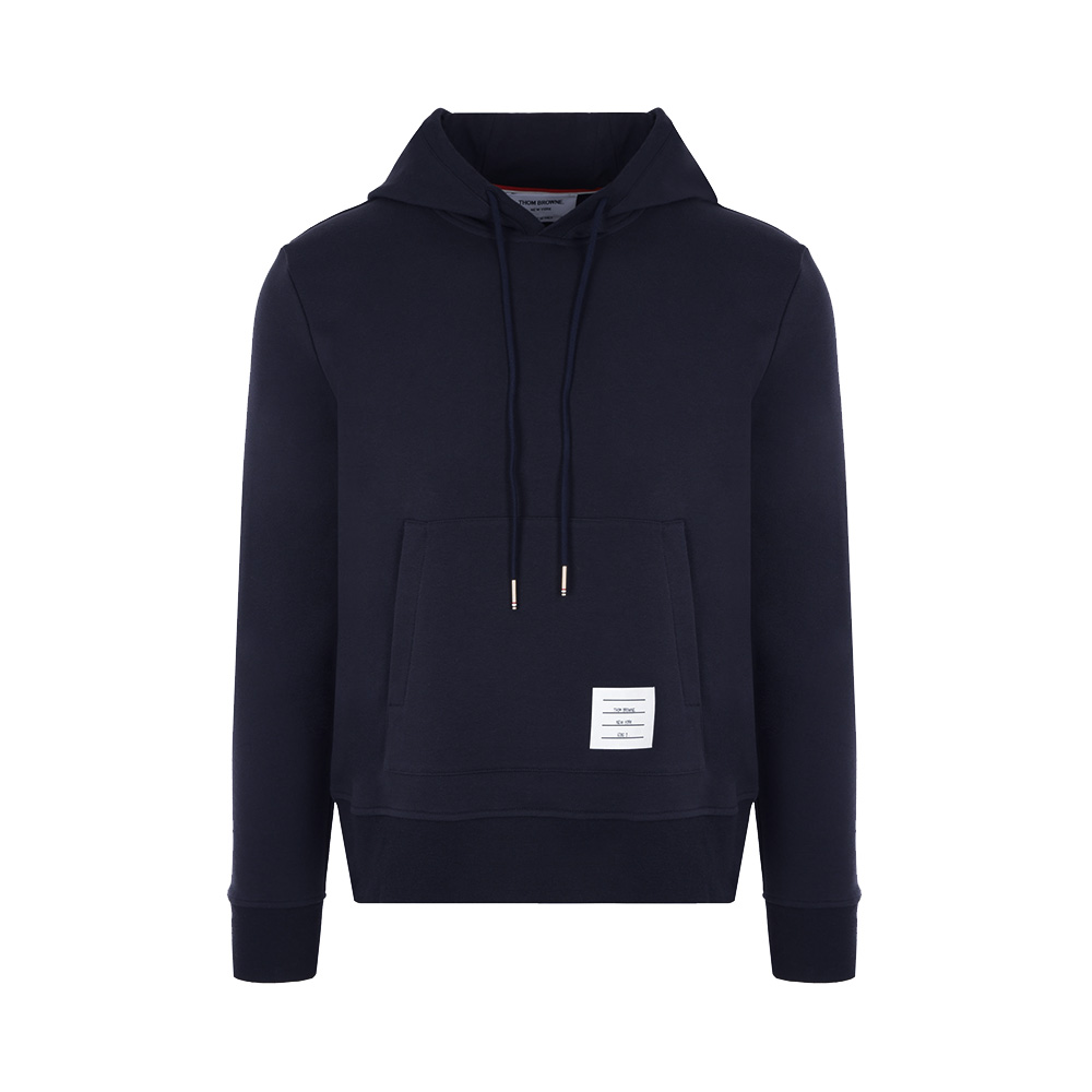 Thom Browne Loopback Mesh and Embroidered Anglaise Floral Hoodie Navy