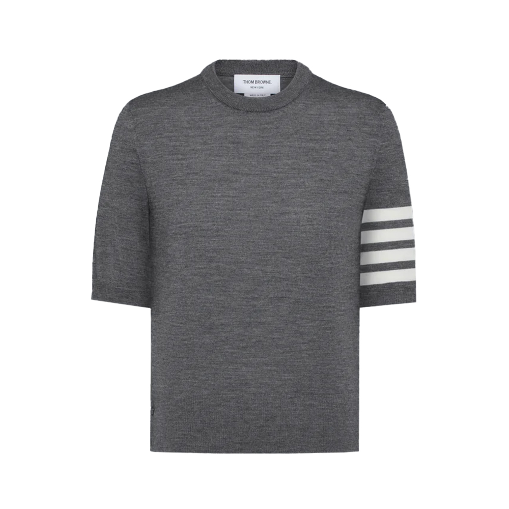 Thom Browne Fine Merino Wool 4-Bar Sweater Medium Grey