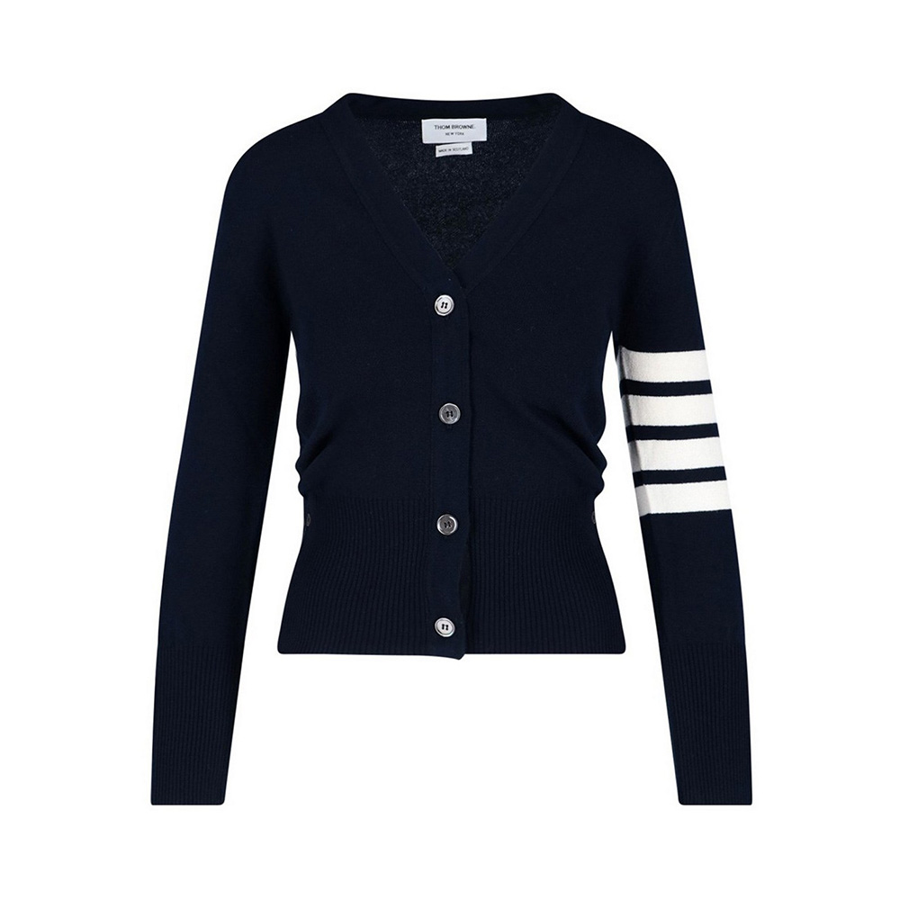 Thom Browne 4-Bar Cashmere V-Neck Cardigan