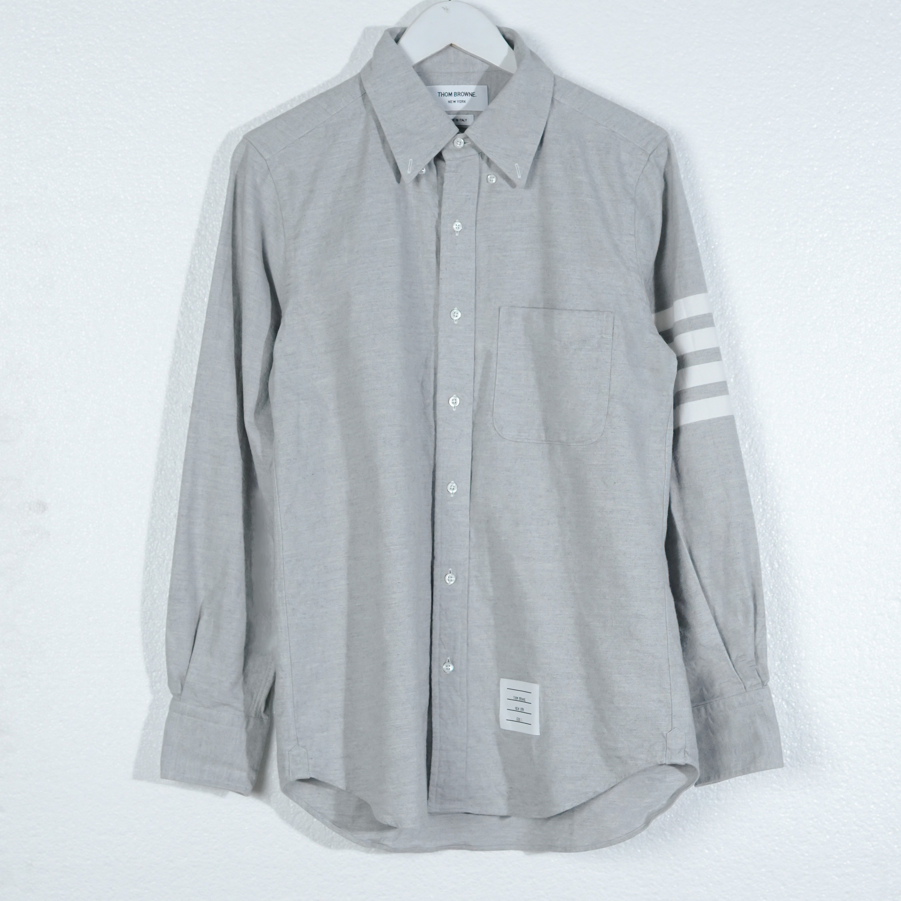 Thom Browne Kemeja THOM BROWNE 4 BAR BUTTON DOWN GREY LONG SHIRT 100% ORIGINAL