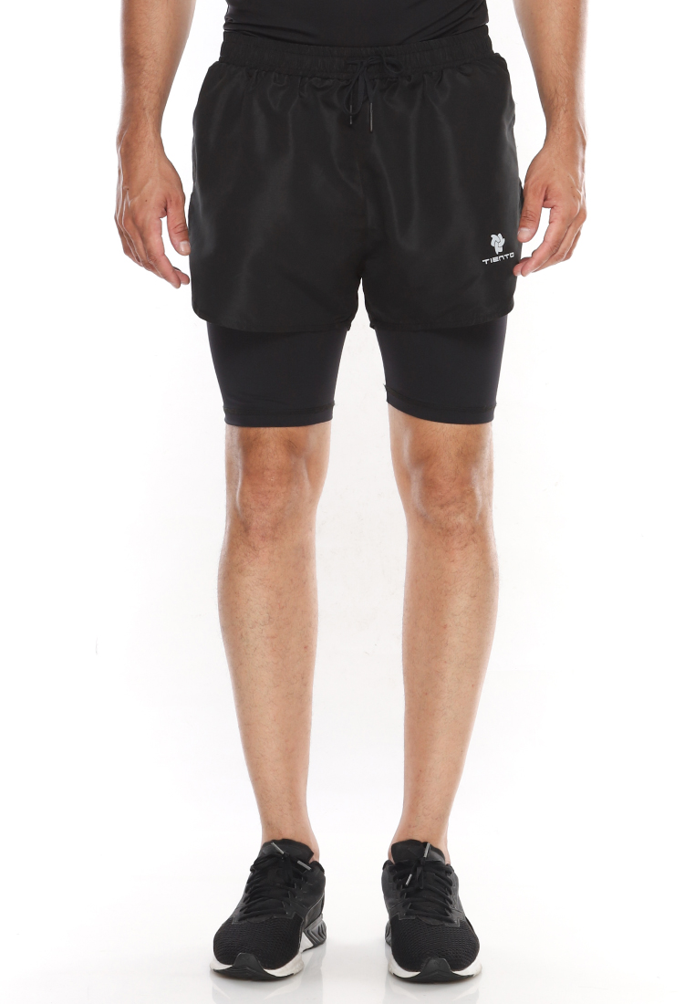 Tiento 2in1 Short Legging Pants Sporty Black Men