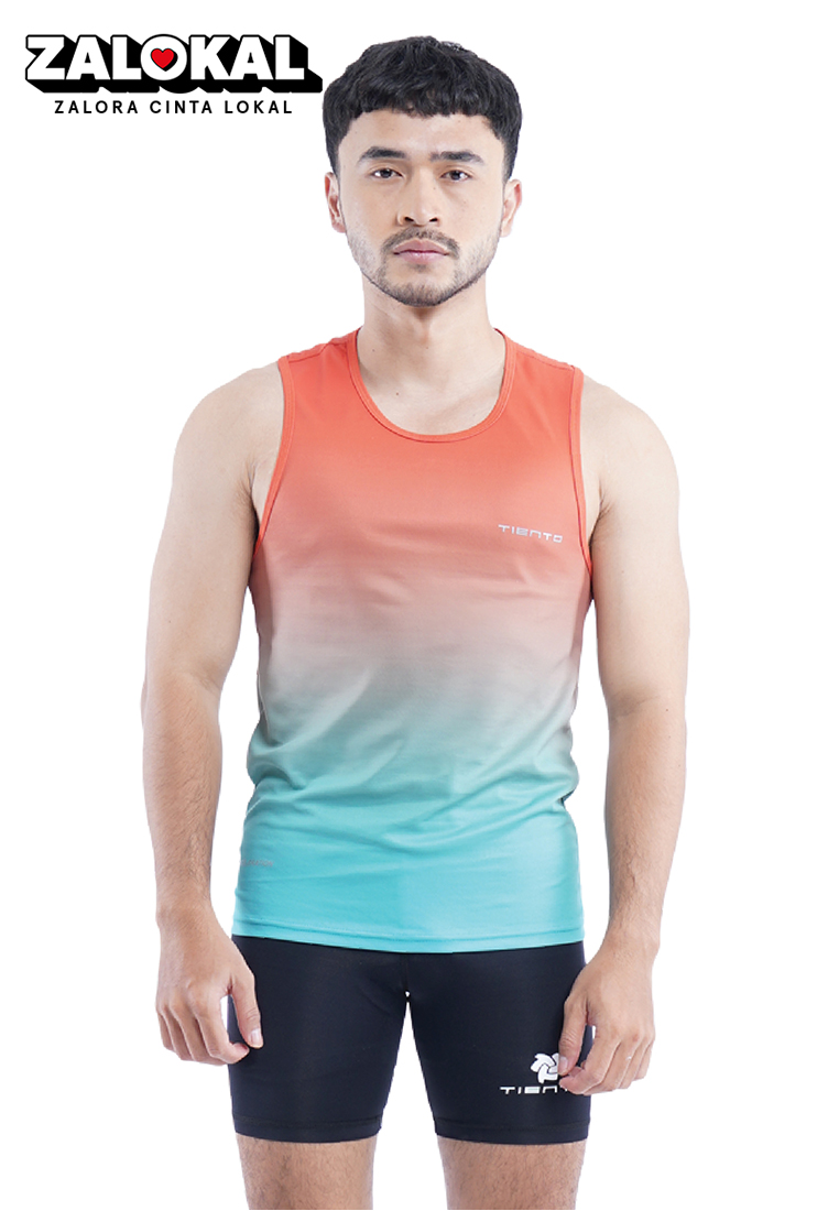 Tiento Jersey Running Baju Olahraga Lari Pria Singlet Lekbong Kaos Dryfit Xceleration Men