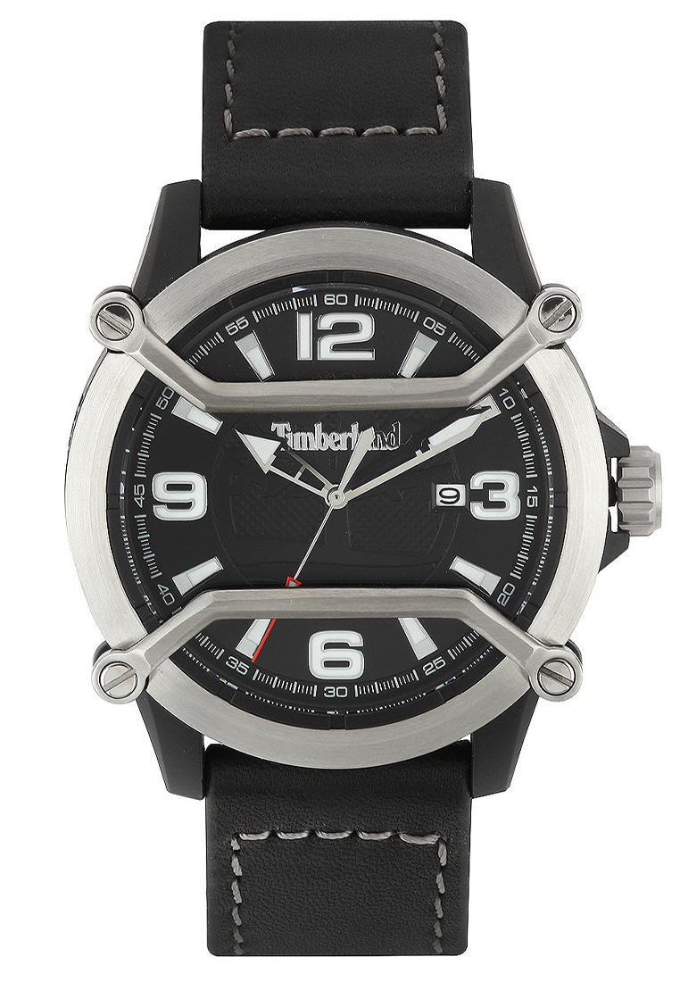 Timberland Watch Timberland - Jam Tangan Analog Pria - Black - Leather Strap - TBL 13867 JPBS-02