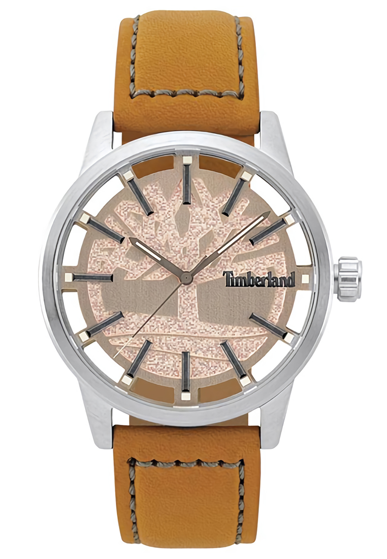 Timberland Watch Timberland - Jam Tangan Pria - Silver - Brown Leather Strap - 15362JS/07