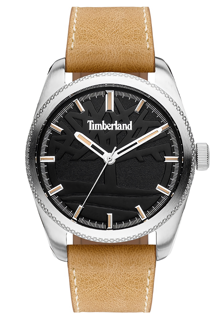 Timberland Watch Timberland - Jam Tangan Pria - Silver - Brown Leather Strap - 15577JS/02