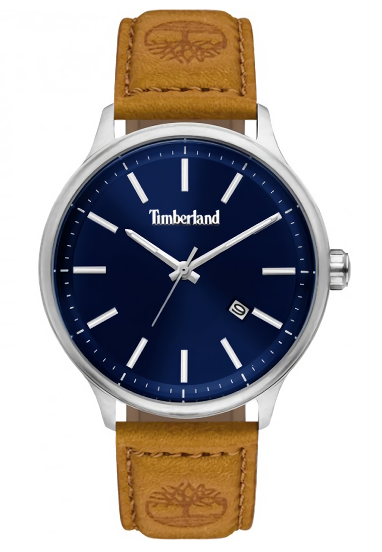 Timberland Watch Timberland - Jam Tangan Pria - Silver - Brown Leather Strap - 15638JS/03
