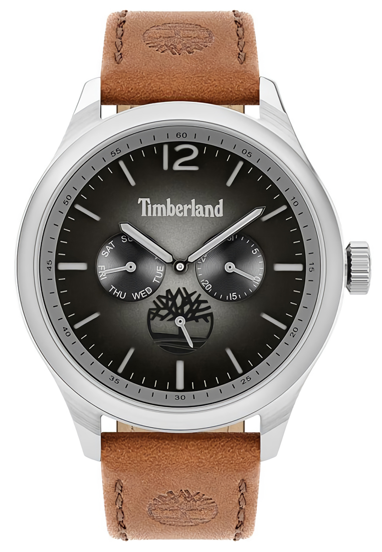 Timberland Watch Timberland - Jam Tangan Pria - Silver - Brown Leather Strap - 15940JS/13