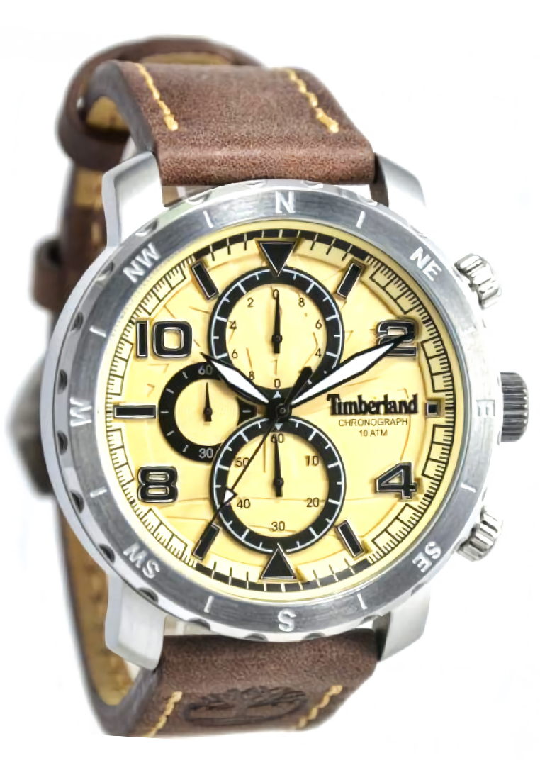 Timberland Watch Timberland - Jam Tangan Pria - Silver - Brown Leather Strap - 14865XS/07