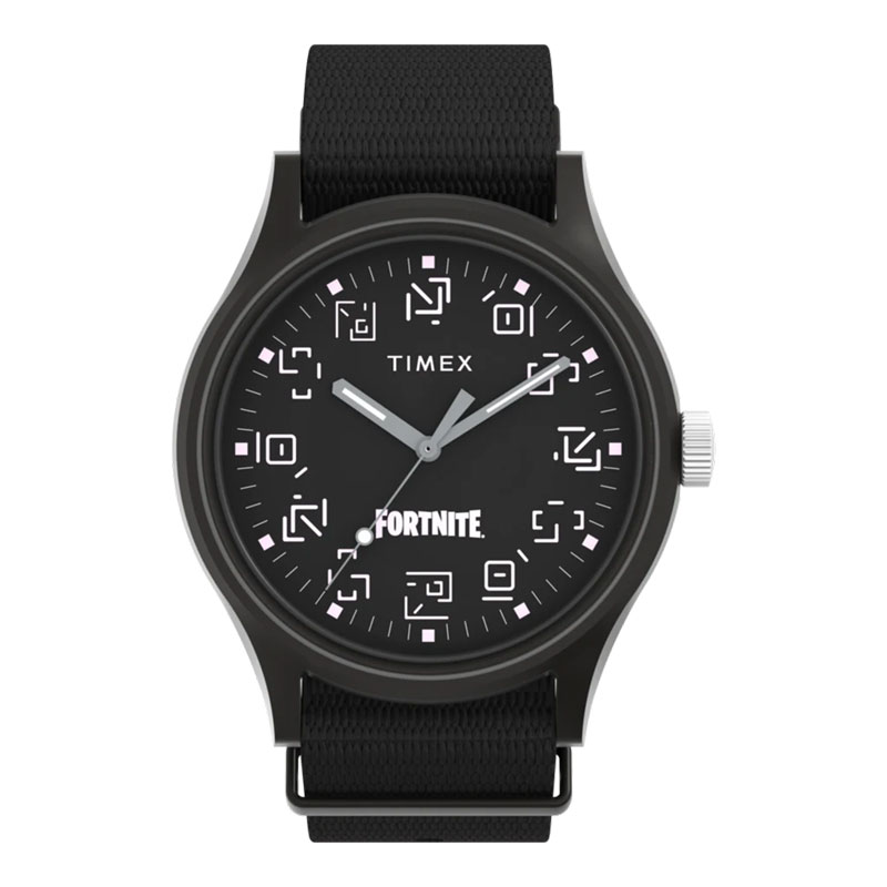 Timex Jam Tangan Pria Timex MK1 X Fortnite TW2W97000 Men Indiglo Black Dial Black Fabric Strap
