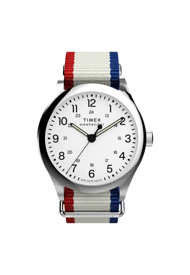 Timex Jam Tangan Unisex Timex Weekender TW2Y15500 White Dial Multicolour Fabric Strap