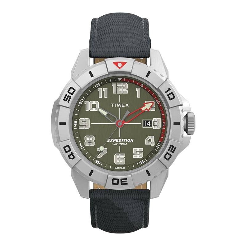 Timex Jam Tangan Pria Timex Expedition North TW2W84200 Men Green Dial Black Recycled Fabric Strap