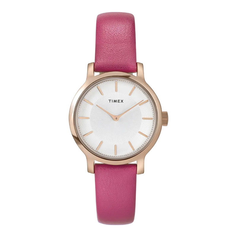 Timex Jam Tangan Wanita Timex Transcend TW2W54700 Ladies Silver Dial Pink Leather Strap