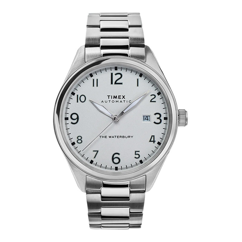 Timex Jam Tangan Pria Timex Waterbury TW2T69700 Automatic Silver Dial Stainless Steel Strap