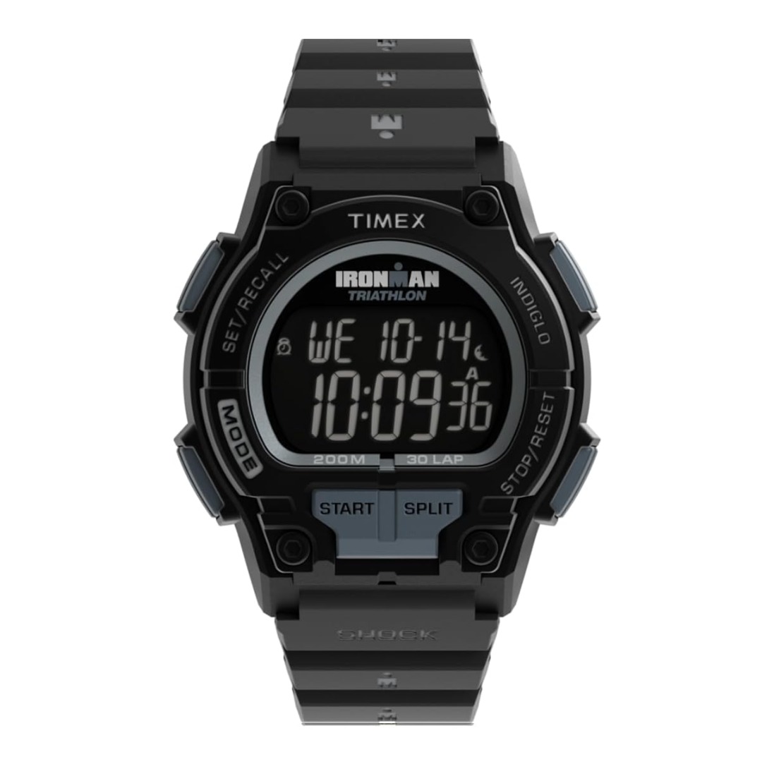 Timex Jam Tangan Pria Timex Ironman Shock Endure Digital Dial Black Rubber Strap TW5M64800NN Origina