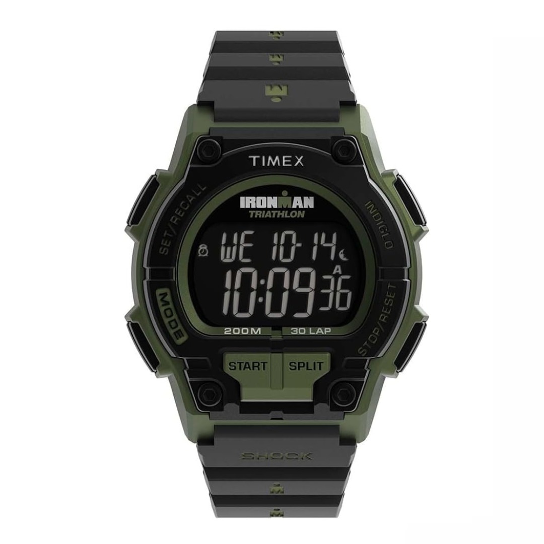 Timex Jam Tangan Pria Timex Ironman Shock Endure Digital Dial Black Rubber Strap TW5M64900NN Origina