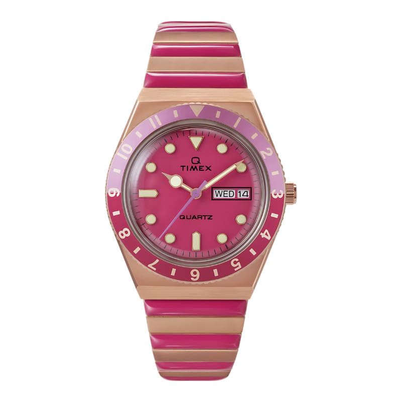 Timex Jam Tangan Wanita Timex Q Pink Dial TW2W41000V5 Original