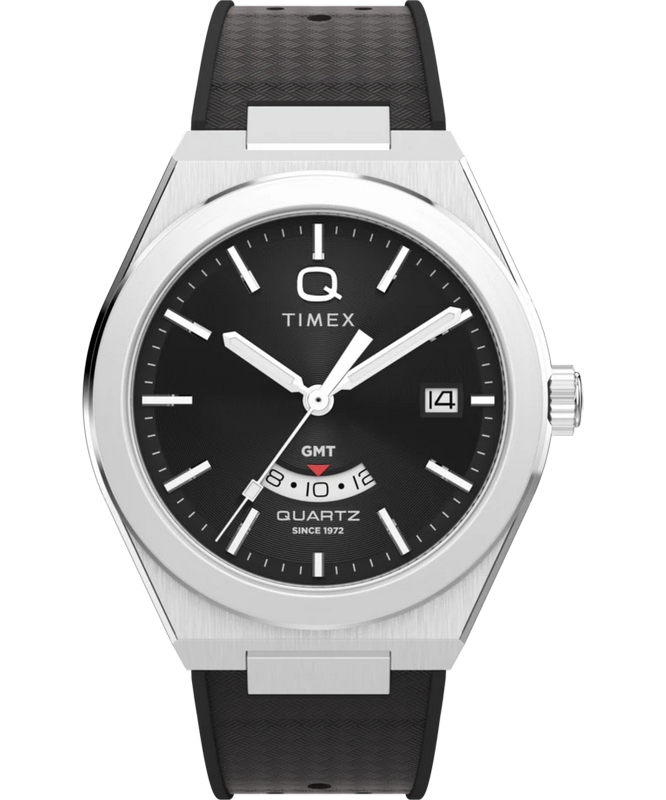 Timex Jam Tangan Pria Timex TW2Y24900V5 Q Timex Continental GMT Rubber Strap Original