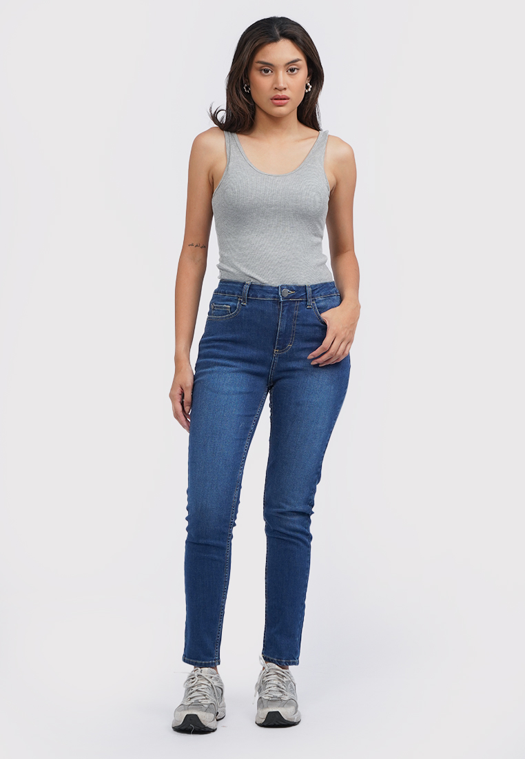 Tirajeans 7-Lldnkey124B002 Skinny Denim Pants Med Blue