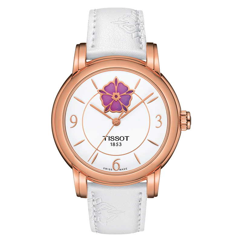 Tissot Jam Tangan Wanita Tissot Lady Heart Flower Powermatic 80 35mm T-Lady T050.207.37.017.05 White