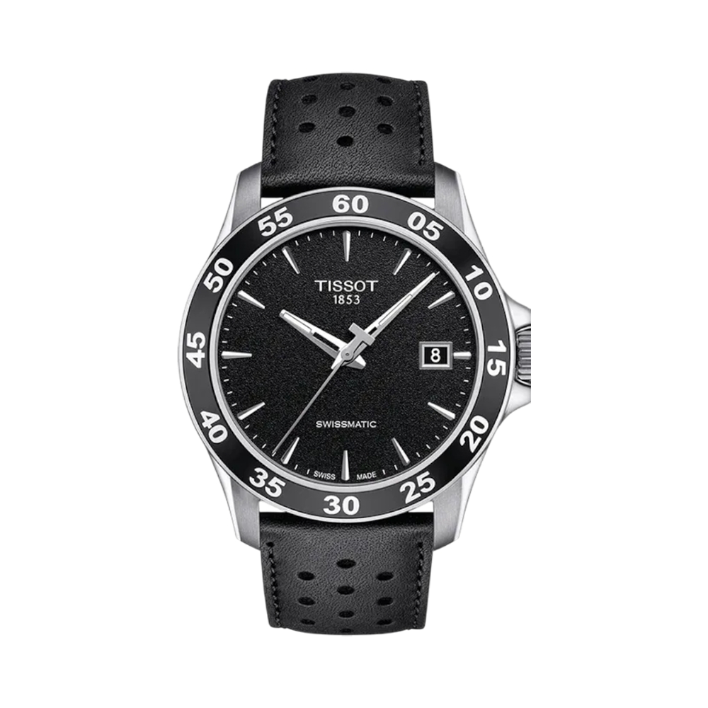 Tissot T-Sport 42.5 - T106.407.16.051.00 V8 Swissmatic Black Dial Black Leather Strap