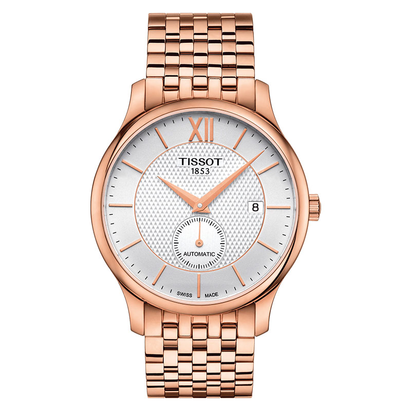 TISSOT Jam Tangan Pria Tissot T-Classic T063.428.33.038.00 Tradition Automatic Small Second Rose Gol