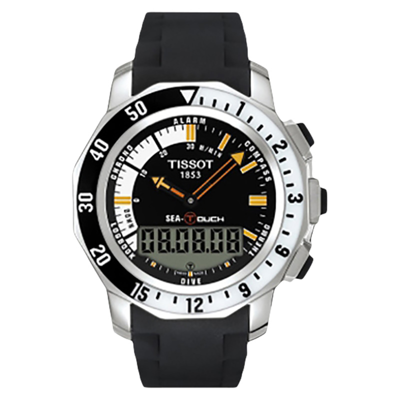 TISSOT Jam Tangan Pria TISSOT T-Touch T026.420.17.281.00 Black Digital Analog Dial Black Rubber Stra